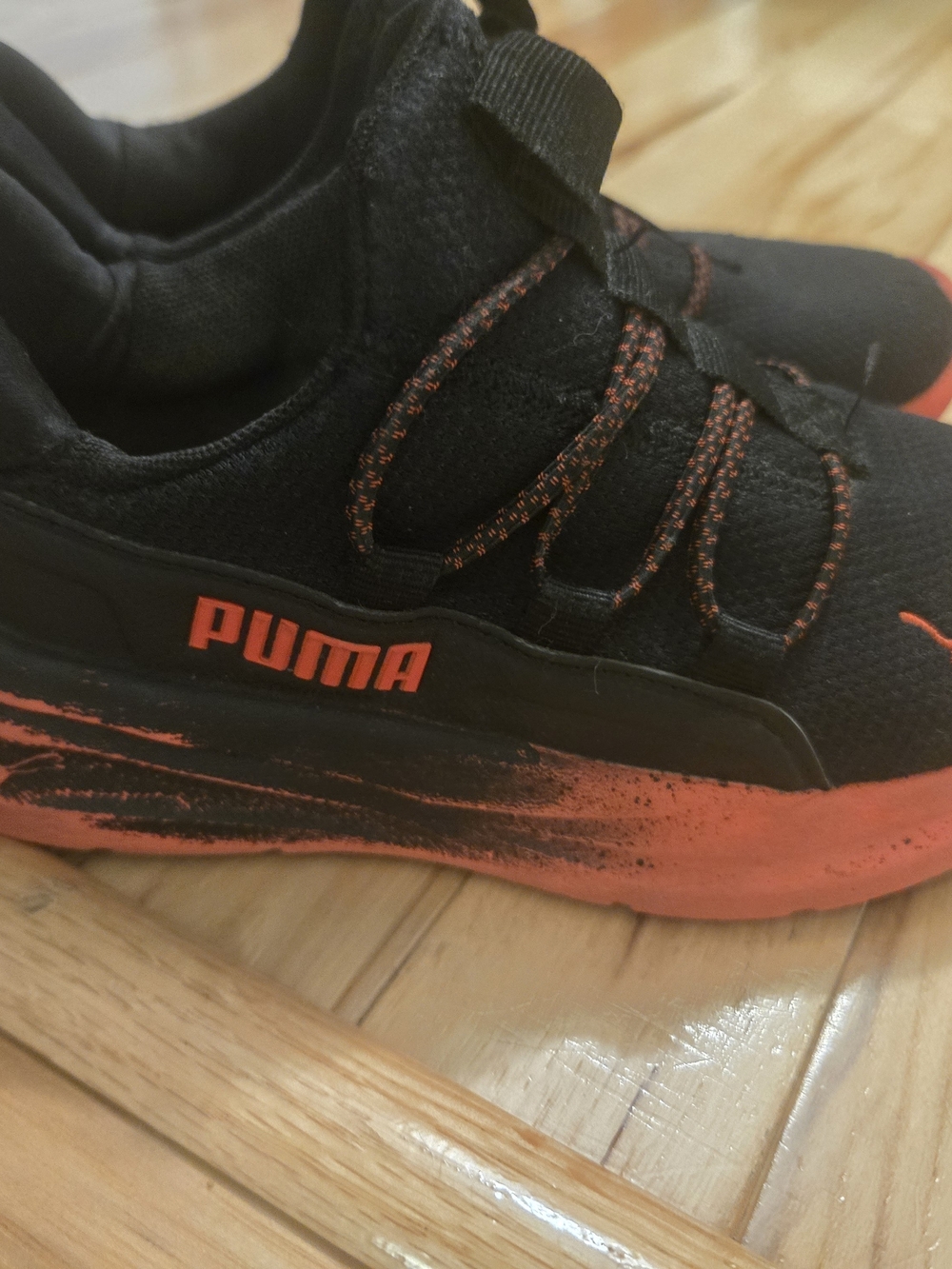 Puma Kids' Black and Red Athletic Sneakers